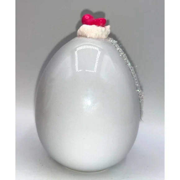 Vintage Ceramic Diorama Egg Pink Rhinestone Bunny Deb O. Original Designs OOAK - Picture 9 of 16